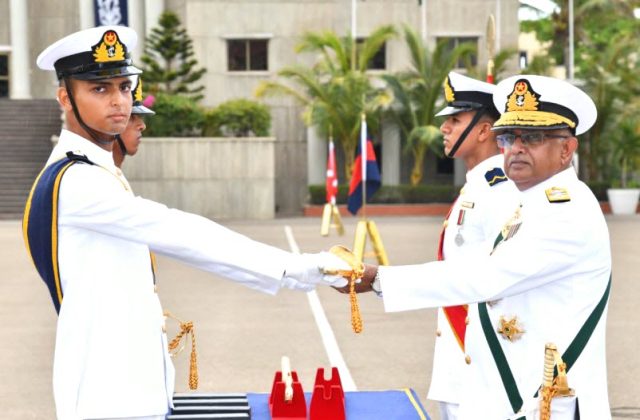 Lieutenant Naveed Ahmed Receiving Sword of Honor from PAK NAVAL CHIEF Admiral Naveed Ashraf
