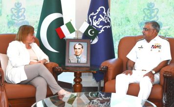 Italian Ambassador H.E Ms. Marilina Armellin And PAK NAVAL CHIEF Admiral Naveed Ashraf Discuss The Serious Issue Of indian And iranian State Terrorism In Sacred PAKISTAN At NAVAL HQ Islamabad