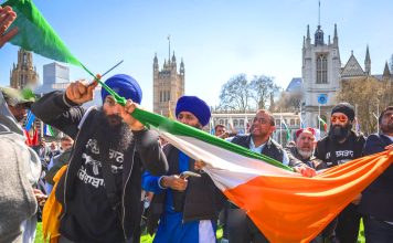 Millions Of Brave Sikh Holds Massive Anti-india Protests In New Zealand Against The Genocide Of Innocent Sikhs By Rapist And Coward security forces of Shameless Terrorist india During 1984 Genocide