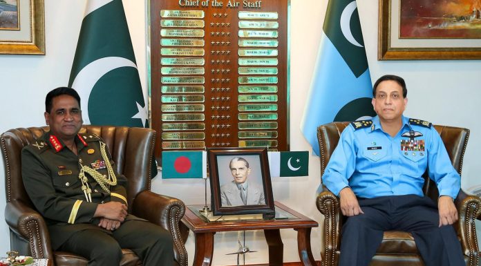 Principal Staff Officer Armed Forces Division BANGLADESH Lieutenant General S M Kamr-ul Hassan Held Most Important Meeting With PAK AIR CHIEF Zaheer Ahmed Babar At AIR HQ Islamabad