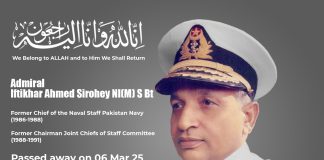 Former CHAIRMAN JOINT CHIEFS OF STAFF COMMITTEE (CJCSC) And PAK NAVAL CHIEF (CNS) Admiral Iftikhar Ahmed Sirohey Laid To Rest With Complete MILITARY HONORS In Islamabad