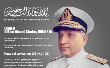 Former CHAIRMAN JOINT CHIEFS OF STAFF COMMITTEE (CJCSC) And PAK NAVAL CHIEF (CNS) Admiral Iftikhar Ahmed Sirohey Laid To Rest With Complete MILITARY HONORS In Islamabad